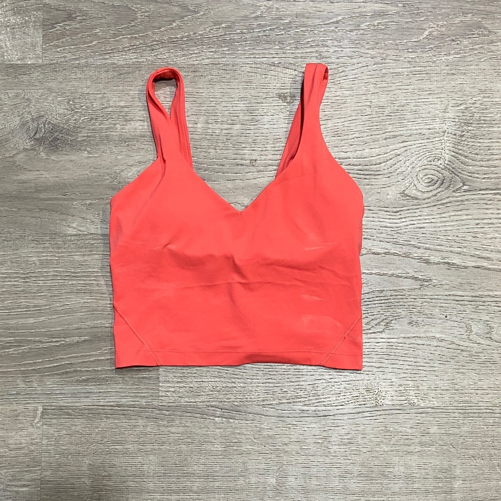 Lululemon Athletica Coral V-Neck Crop Top